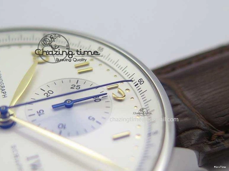 MIROTIME 1219 ModernLook Portuguese IW371445 ZF 1:1 Best Edition SS White Dial Gold Markers On Brown Leather Strap A79350 V 7269